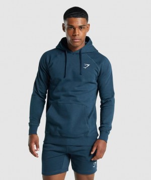 Gymshark Crest Hoodie Hoodies Donkerblauw | 45CLDEWIJ