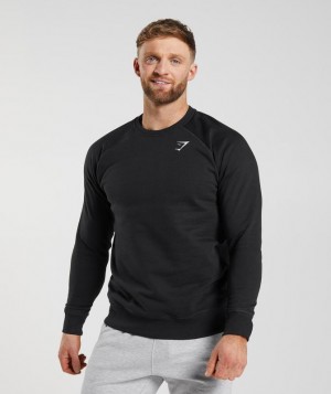 Gymshark Crest Sweatshirt Pullovers Zwart | 36JHYSEFT