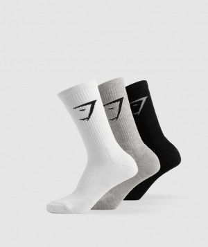 Gymshark Crew Socks 3pk Sokken Grijs | 27MLPYGAK