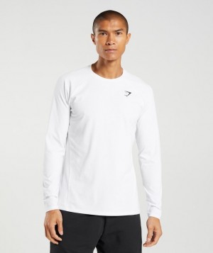 Gymshark Critical Long Sleeve T-Shirt T-Shirts Wit | 60NFVUHRG