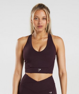 Gymshark Crop Mesh Tank Tanktop Bruin | 27SANITFG