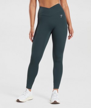 Gymshark Crossover Leggings Leggings Darkest Teal | 68XFGVWIZ