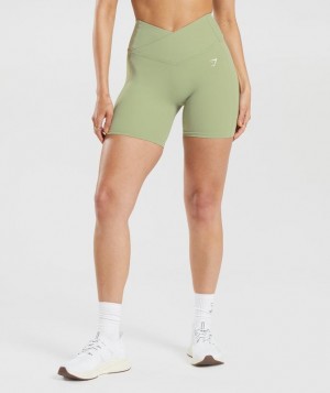 Gymshark Crossover Shorts Korte Broek Lichtgroen | 17CEURNJG