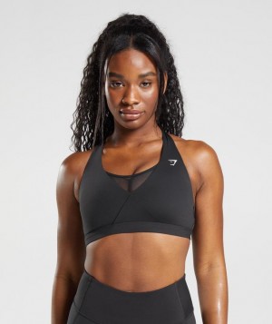 Gymshark Crossover Sports Bra Sports Bras Zwart | 52GZRMPNW