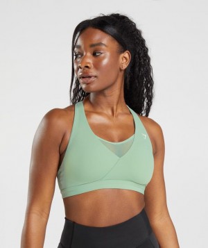 Gymshark Crossover Sports Bra Sports Bras Groen | 75WYZTNHA