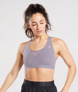 Gymshark Crossover Sports Bra Sports Bras Lavendel | 19OGFIPEQ