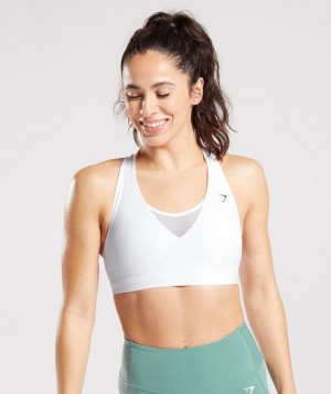 Gymshark Crossover Sports Bra Sports Bras Wit | 78SXBYNLA