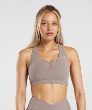 Gymshark Crossover Sports Bra Sports Bras Washed Mauve | 10JFAWGBN