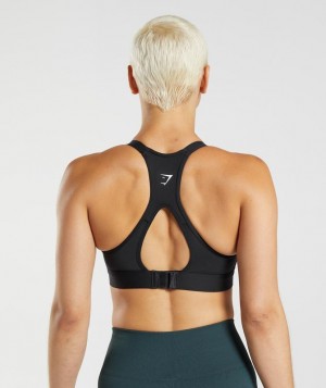 Gymshark Cut Out Back High Support Sports Bra, B/C-E/F Sports Bras Zwart | 74FMURIKJ