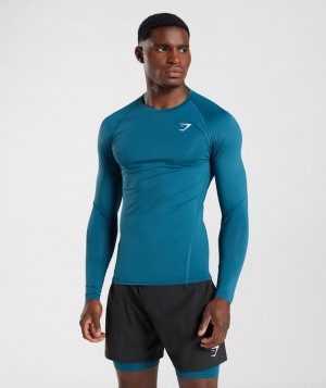 Gymshark Element Baselayer Long Sleeve Top Long Sleeve Top Blauw | 39IDUCGZV