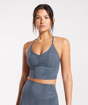 Gymshark Elevate Longline Sports Bra Sports Bras Blauw | 72DMGLZEU