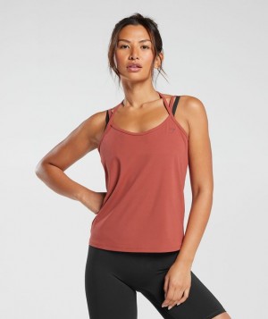 Gymshark Elevate Strappy Tank Tanktop Rood | 56KZTWJOB