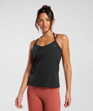 Gymshark Elevate Strappy Tank Tanktop Zwart | 01HCMXJQP