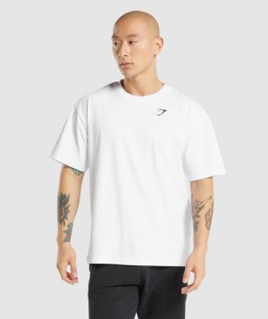 Gymshark Essential Oversized T-Shirt T-Shirts Wit | 20IUTSDNC