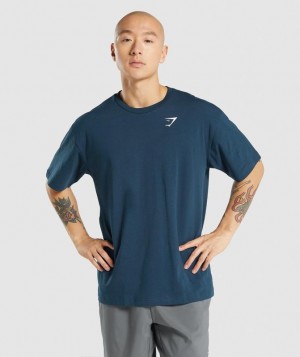 Gymshark Essential Oversized T-Shirt T-Shirts Donkerblauw | 21VEJONGY