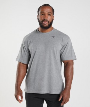 Gymshark Essential Oversized T-Shirt T-Shirts Charcoal Marl | 37PNLMYTC