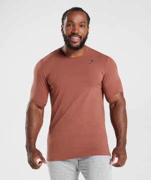 Gymshark Essential T-Shirt T-Shirts Roze Bruin | 46JYFRGTD