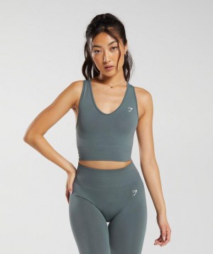 Gymshark Everyday Seamless Crop Tank Tanktop Teal | 51GLEHIWR