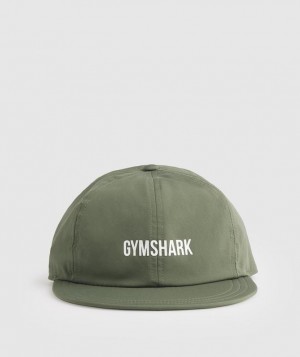 Gymshark Flat Peak Cap Caps Olijfgroen | 40WOVRDYL