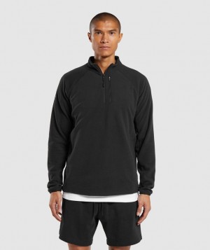 Gymshark Fleece 1/4 Zip Pullovers Zwart | 10PJHGSIL