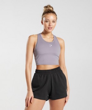 Gymshark Fraction Crop Tank Tanktop Lavendel | 74OXVBEUC