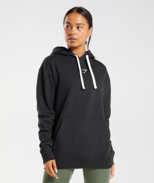 Gymshark Fraction Hoodie Hoodies Black/White | 57PIDBGUQ