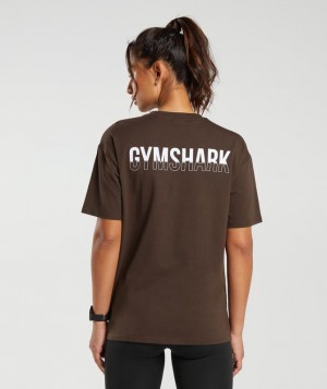 Gymshark Fraction Oversized T-Shirt T-Shirts Bruin | 01SVXIQMY