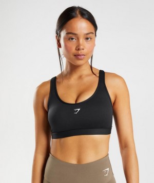 Gymshark Fraction Sports Bra Sports Bras Black/White | 86OAYEBSN