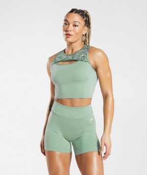 Gymshark GS Power Crop Tank Tanktop Groen | 07NVPICYX