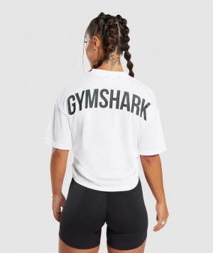 Gymshark GS Power Oversized T-Shirt T-Shirts Wit | 53NXMKSCV