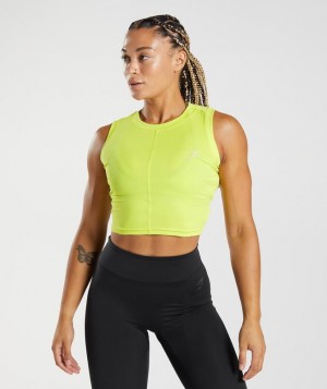 Gymshark GS Power Ribbed Midi Tank Tanktop Geel | 68WBJTNLR