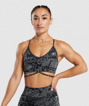 Gymshark GS Power Strappy Sports Bra Sports Bras Donkergrijs | 54TZOIQPX