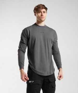 Gymshark GS x David Laid Oversized Long Sleeve T-Shirt Long Sleeve Top Grijs | 87VXBHZRT