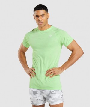 Gymshark Geo Seamless T-Shirt T-Shirts Bali Green/White | 56EKFGXJL