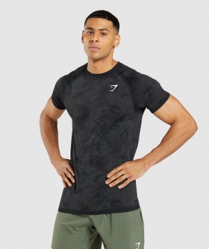 Gymshark Geo Seamless T-Shirt T-Shirts Grijs | 41YHDECTX