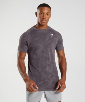 Gymshark Geo Seamless T-Shirt T-Shirts Musk Lilac/Black | 46KBLYNOI