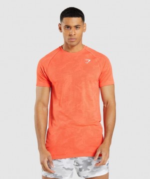 Gymshark Geo Seamless T-Shirt T-Shirts Oranje | 37BWZOCXD