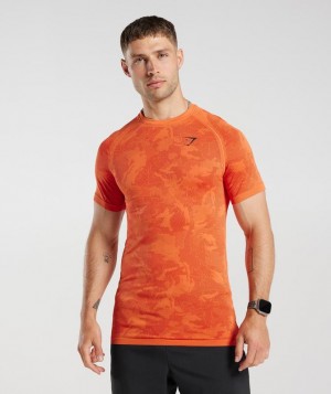 Gymshark Geo Seamless T-Shirt T-Shirts Rood | 93XJUDSYL