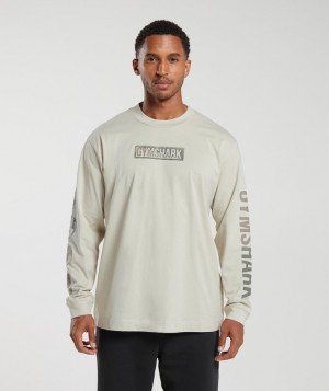 Gymshark Global Graphic Long Sleeve T-Shirt Long Sleeve Top Grijs | 61SGFOHDM