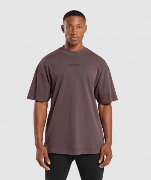 Gymshark Heavyweight T-Shirt T-Shirts Bruin | 01QXGCYKD