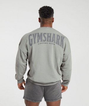 Gymshark Heritage Washed Crew Pullovers Grijs | 50FSMNXUW