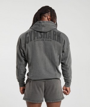 Gymshark Heritage Washed Hoodie Hoodies Grijs | 98GWBEJTQ