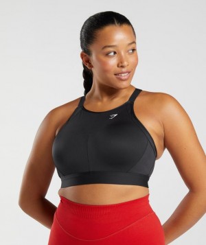 Gymshark High Neck High Support Sports Bra, B/C-E/F Sports Bras Zwart | 54WXFKZRE