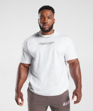 Gymshark Intergalactic Lifting Oversized T-Shirt T-Shirts Wit | 98QTOZGUH