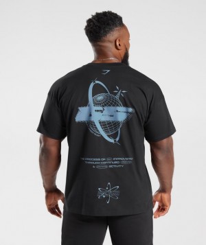 Gymshark Intergalactic Lifting Oversized T-Shirt T-Shirts Zwart | 90WHDMSVG