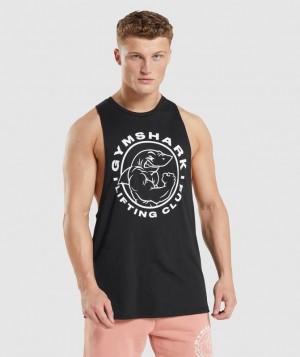 Gymshark Legacy Drop Arm Tank Tanktop Zwart | 23ISMTONF