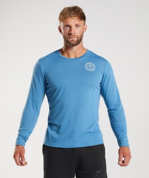 Gymshark Legacy Long Sleeve T-Shirt Long Sleeve Top Blauw | 07ORSZVWU