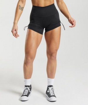 Gymshark Legacy Ruched Tight Shorts Korte Broek Zwart | 45GYOEAWF