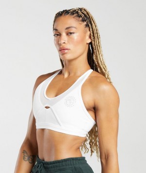 Gymshark Legacy T-Bar Sports Bra Sports Bras Wit | 94KNPXFAC