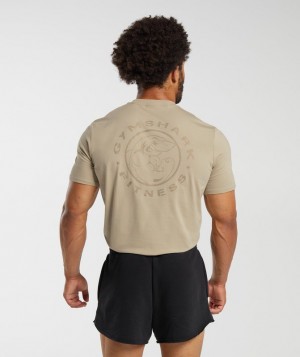 Gymshark Legacy T-Shirt T-Shirts Beige | 37QIATZBP